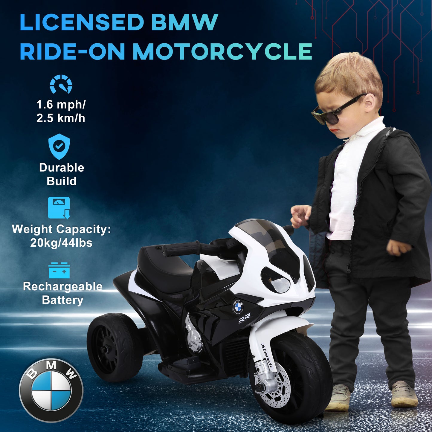 Moto électrique BMW S1000RR pour tout-petits 18-36 mois