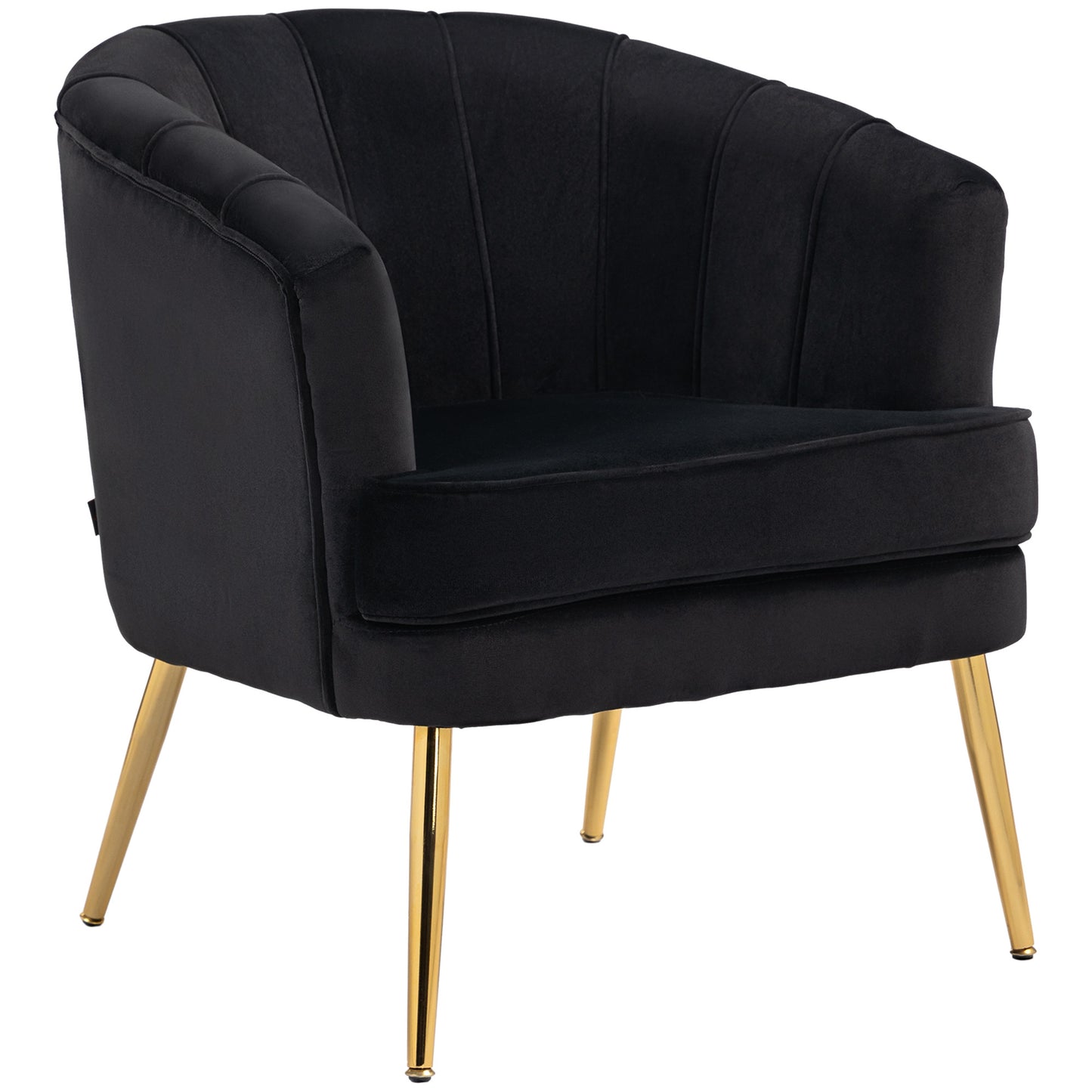 Fauteuil d'accent moderne avec pieds dorés en métal