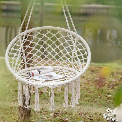 Chaise hamac suspendue bohème avec franges