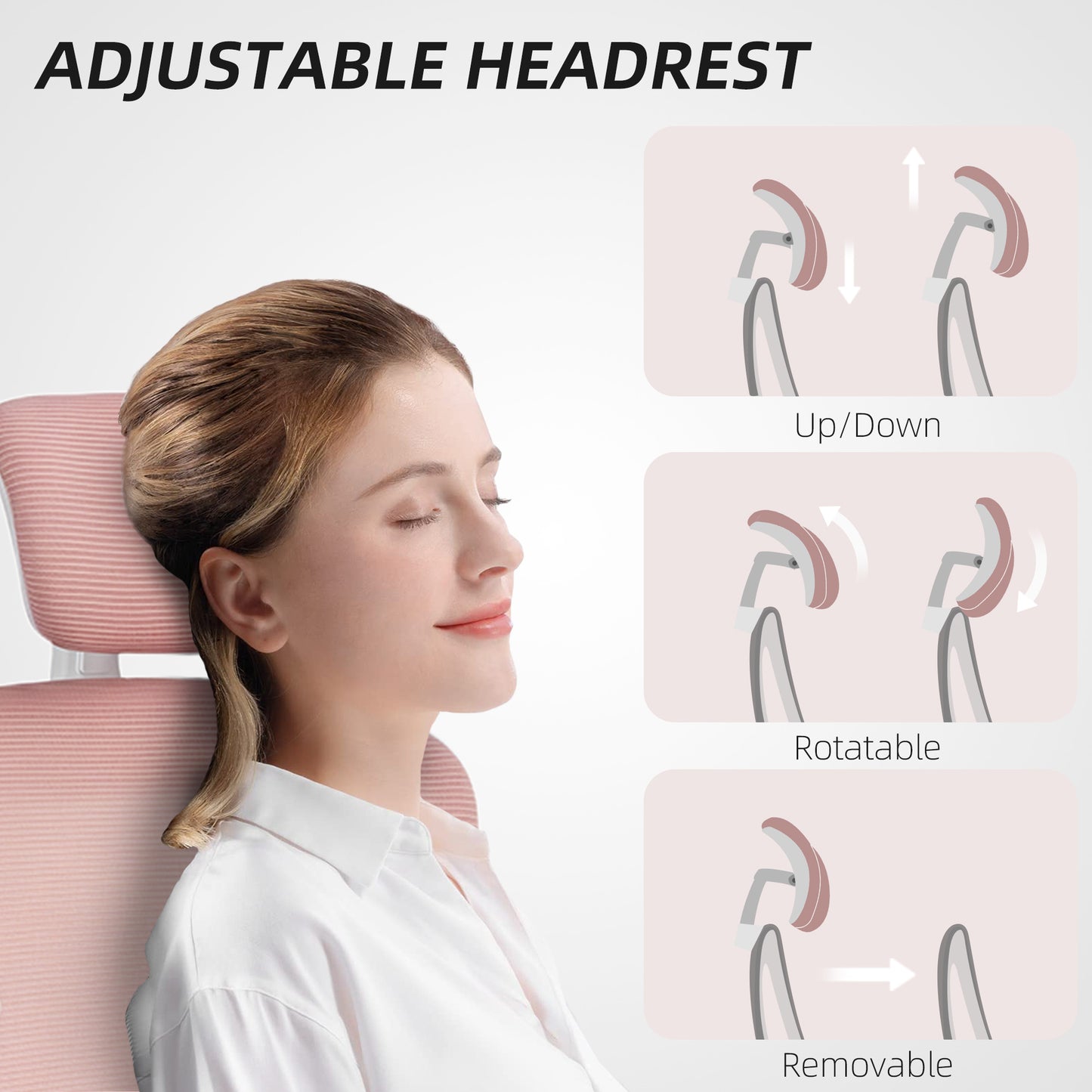 Chaise bureau ergonomique dossier haut appui-tête rotatif