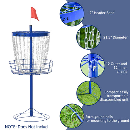 Panier de disc golf portable 24 chaînes avec sac