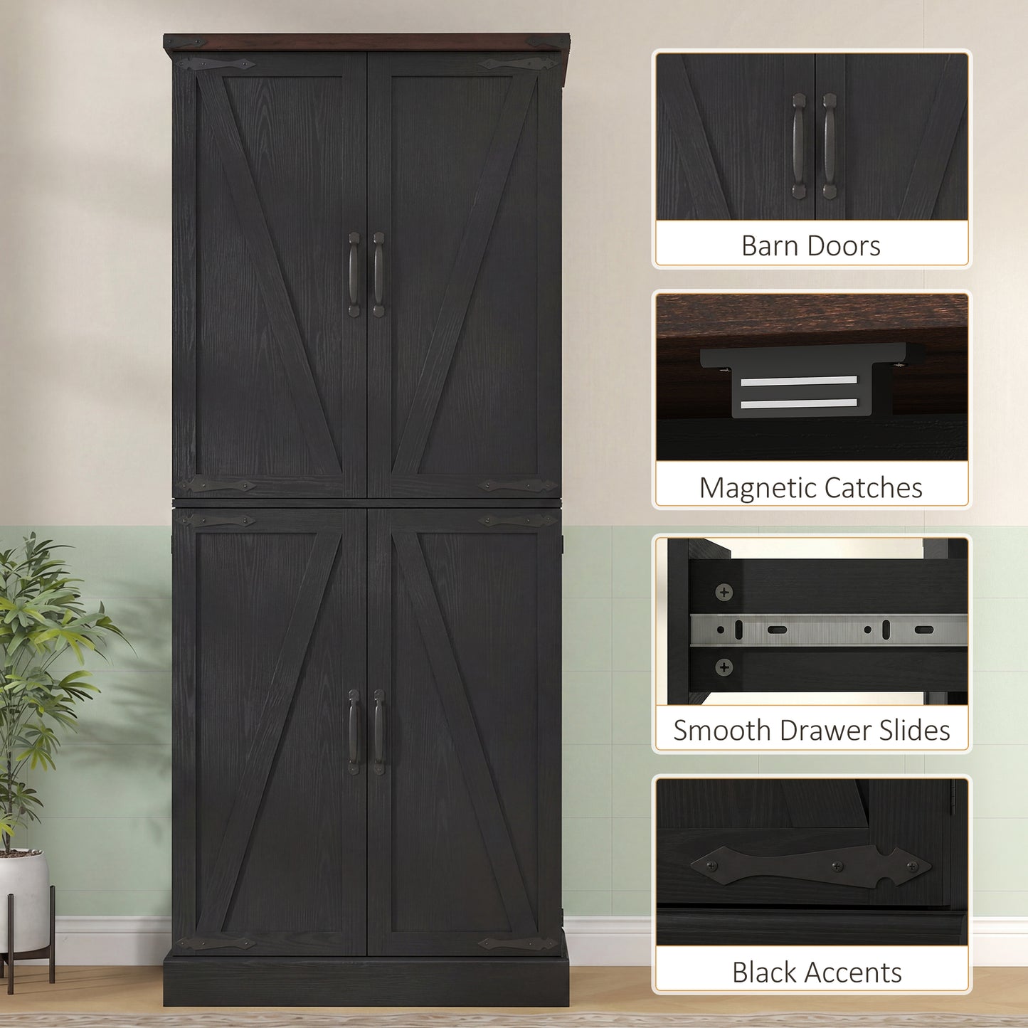 Armoire-garde-manger style fermette 183 cm