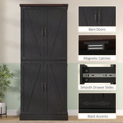 Armoire-garde-manger style fermette 183 cm