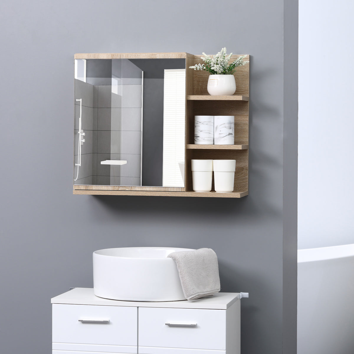 Armoire à pharmacie murale avec miroir