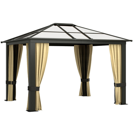 Gazebo à toit rigide polycarbonate 305 x 365 cm