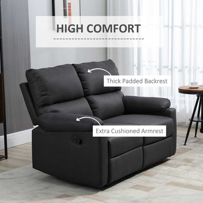 Causeuse inclinable 2 places avec repose-pieds et dossiers divisés