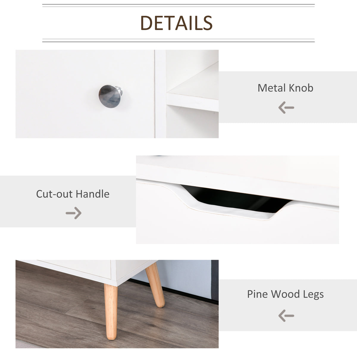 Meuble TV style scandinave pour téléviseurs de 127 cm max