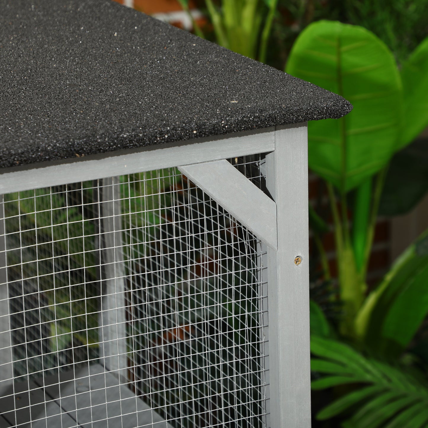 Enclos extérieur pour chat en bois avec toit asphalte