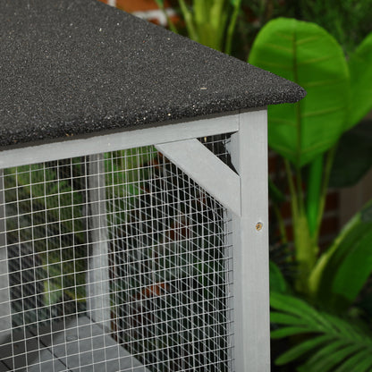 Enclos extérieur pour chat en bois avec toit asphalte