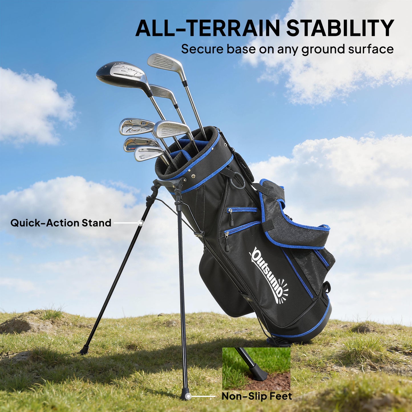 Sac de golf ultraléger avec 6 divisions et poche isotherme