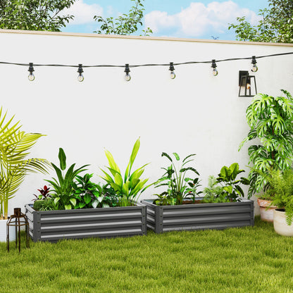 Bacs de jardinage surélevés galvanisés ensemble de 2