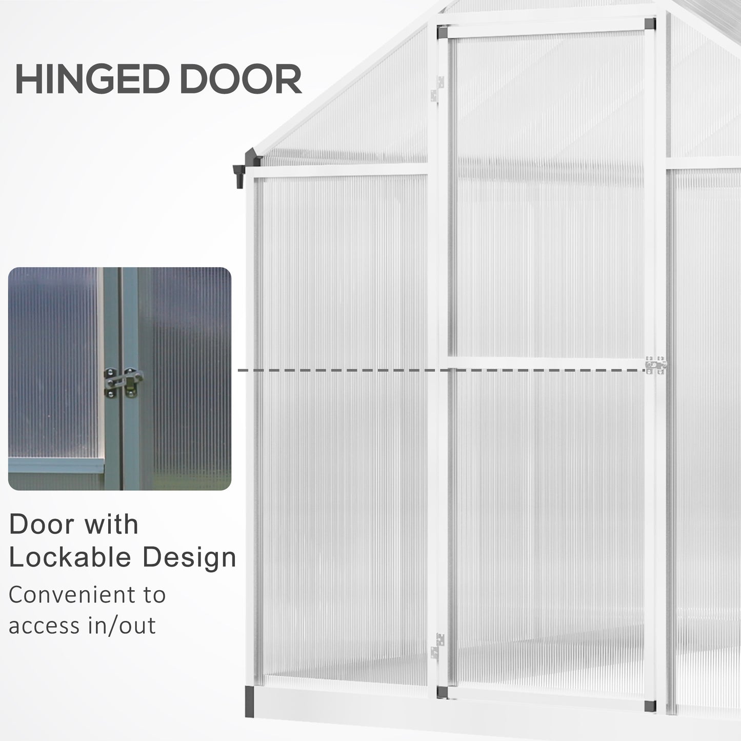  Greenhouse 183x189x195cm Polycarbonate Aluminum with Ventilation
