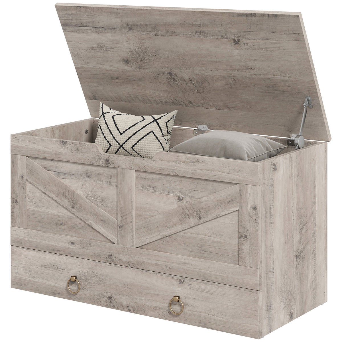Coffre de rangement 80 cm avec charnières de sécurité