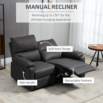 Causeuse inclinable 2 places avec repose-pieds et dossiers divisés