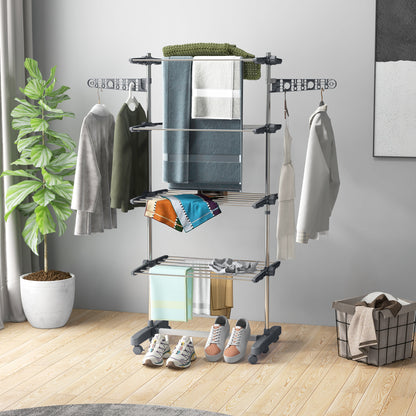 Séchoir à linge pliant en acier inoxydable