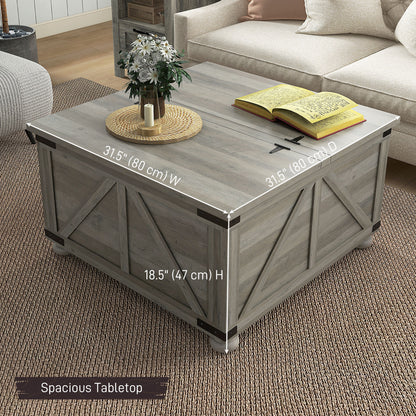 Table basse rustique avec rangement caché