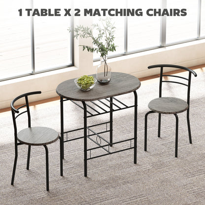 Ensemble table et chaises de cuisine 3 pièces