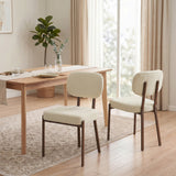Chaises de cuisine rembourrées lin, ensemble de 2