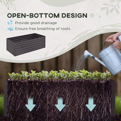 Jardinière surélevée acier galvanisé avec tiges renforcées 180cm
