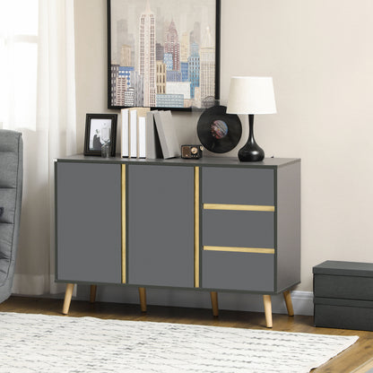 Buffet bahut avec tablettes ajustables — gris foncé
