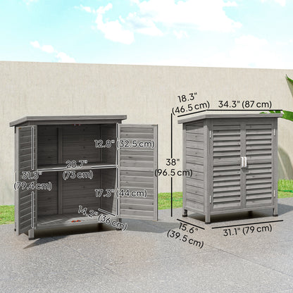 Remise de jardin en bois avec 2 portes et tablettes
