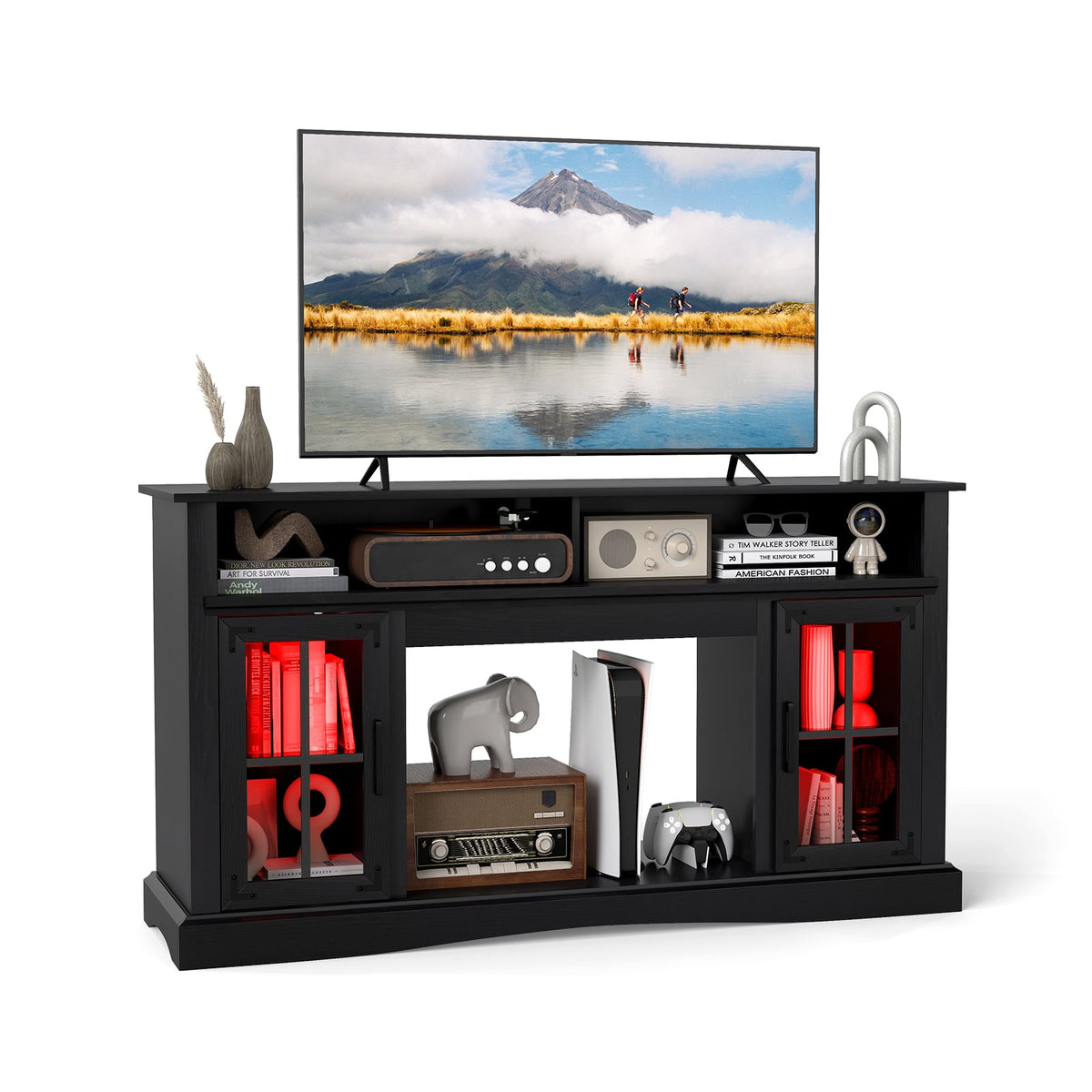 Meuble TV avec éclairage DEL et télécommande