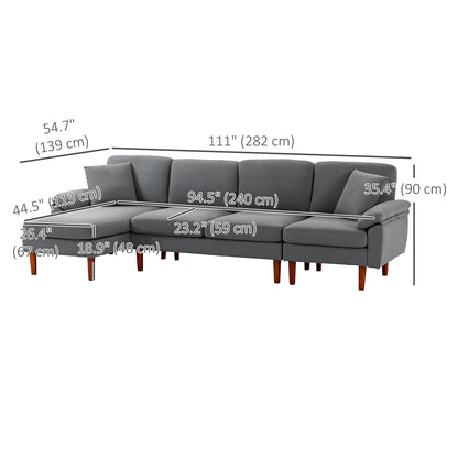 Sofa sectionnel en L avec chaise longue interchangeable