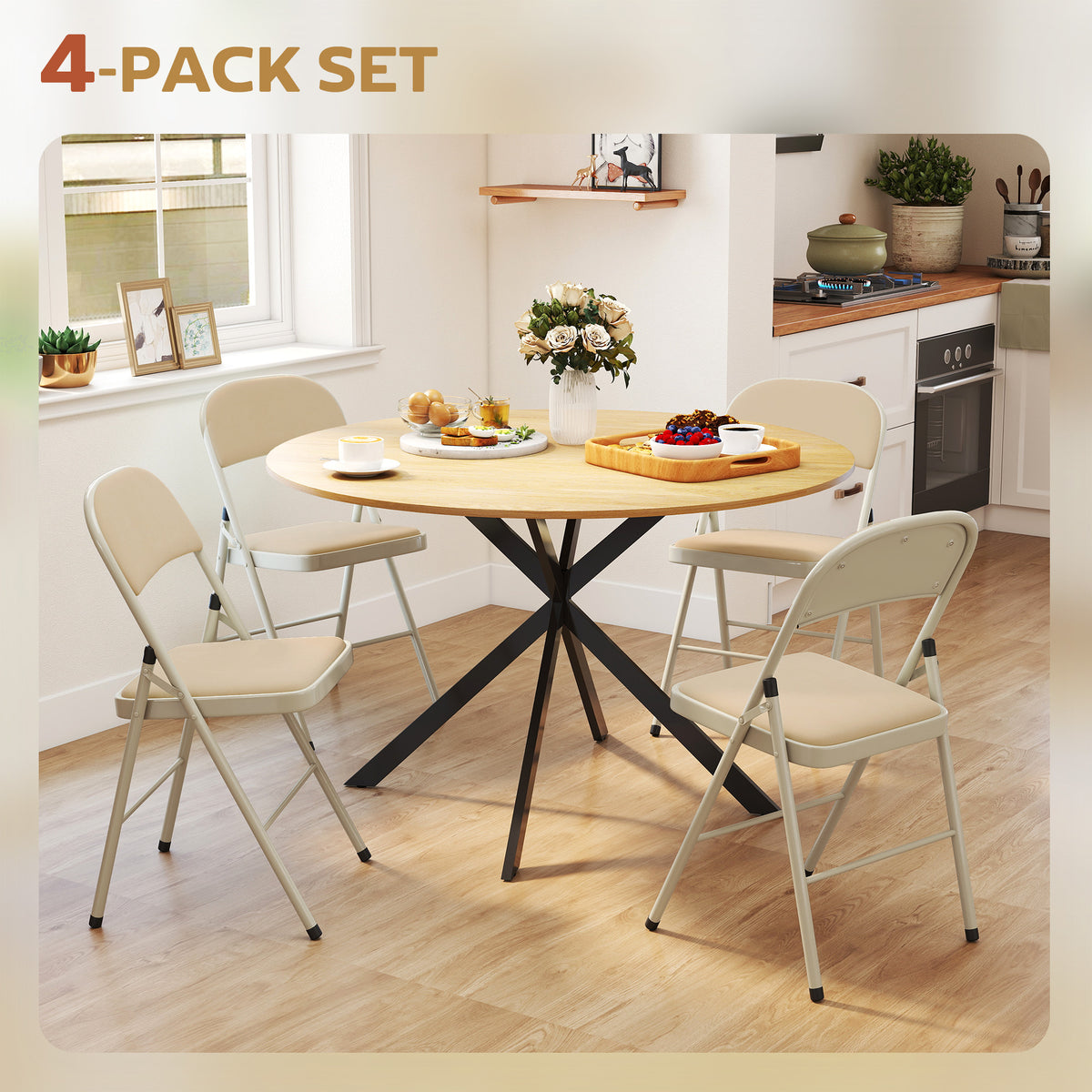 Ensemble de 4 chaises pliantes en velours