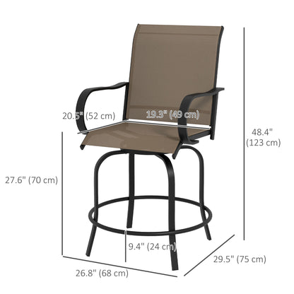 Tabourets de bar pivotants extérieurs 360° — lot de 2