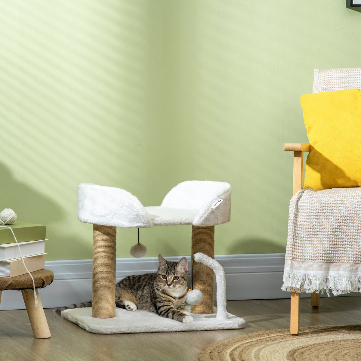 Arbre à chat compact avec griffoirs en jute