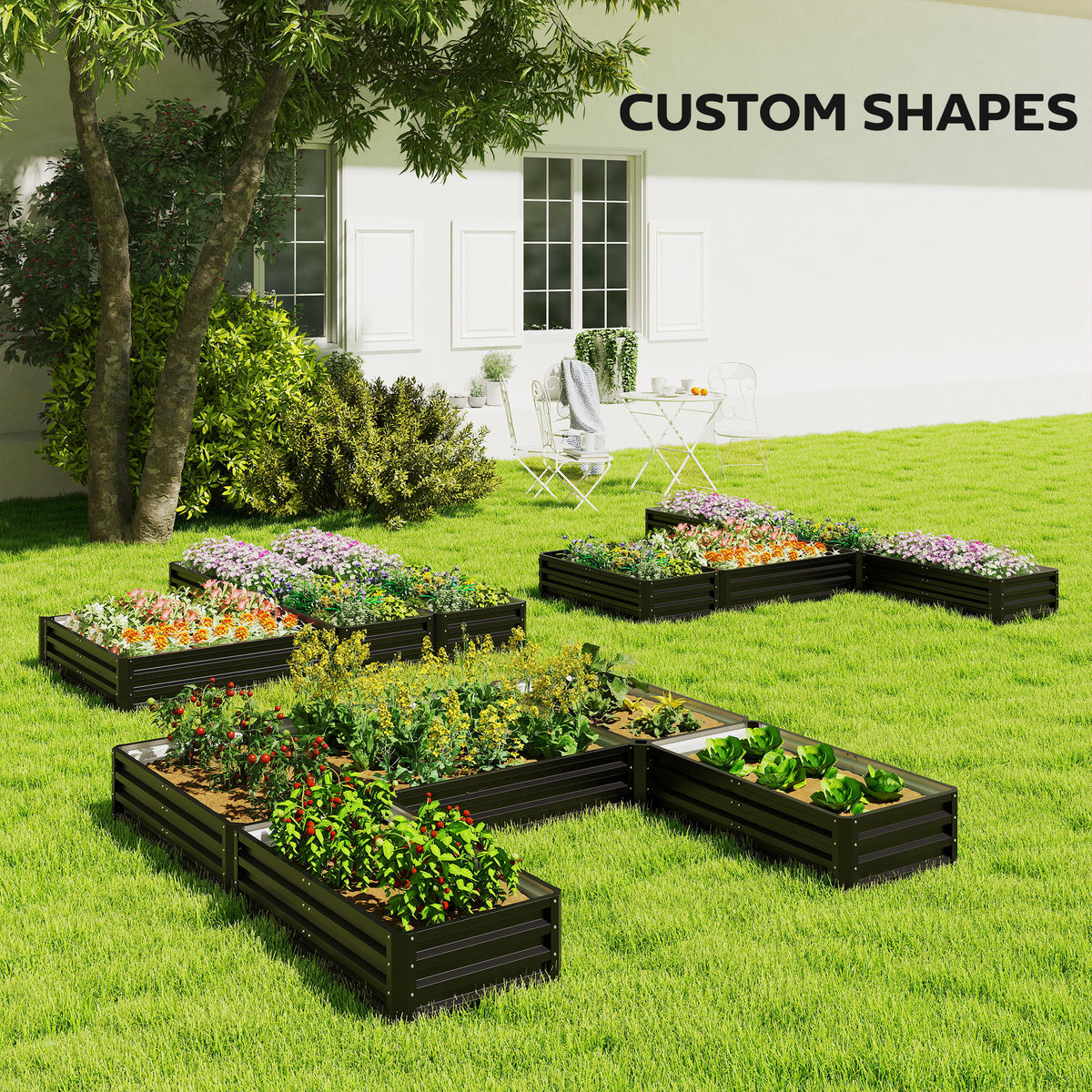 Jardinières surélevées en acier ensemble de 5
