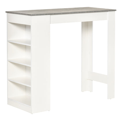 Table haute de bar avec 4 étagères de rangement