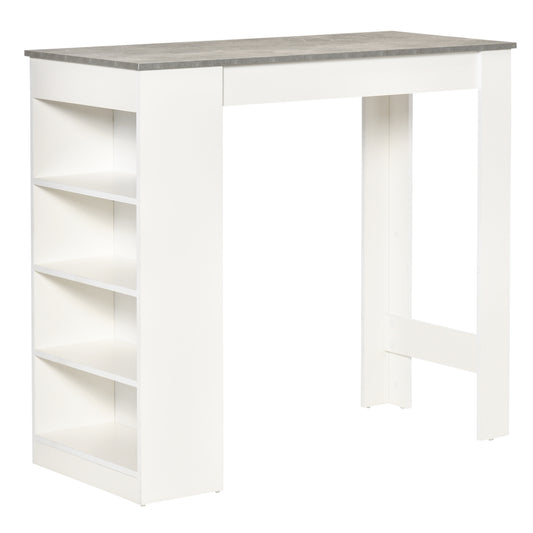 Table haute de bar avec 4 étagères de rangement