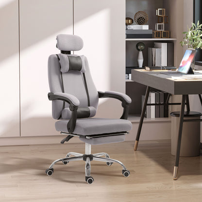 Chaise de bureau ergonomique dossier haut avec repose-pieds