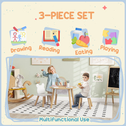 Ensemble table et chaises pour enfants motifs d'ours — Lot de 3