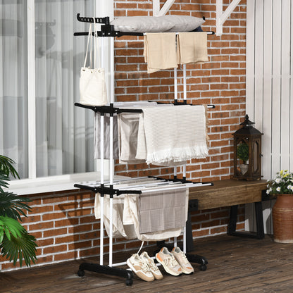 Séchoir à linge 4 étages pliable avec ailes