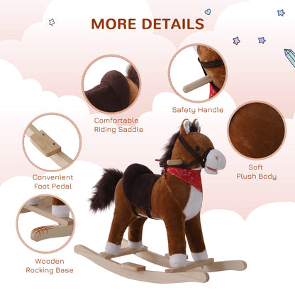 Cheval à bascule en peluche avec sons réalistes