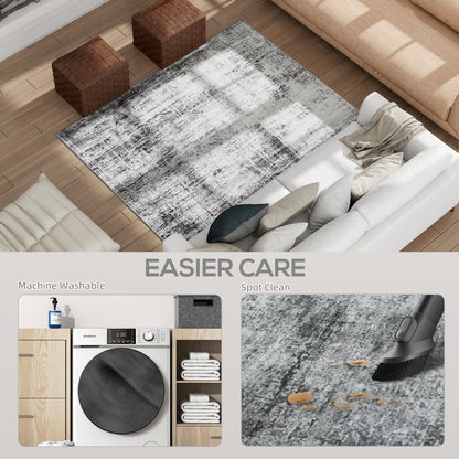 Tapis chenille abstrait moderne lavable en machine