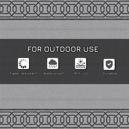 Tapis extérieur portable réversible 274 x 549 cm — noir