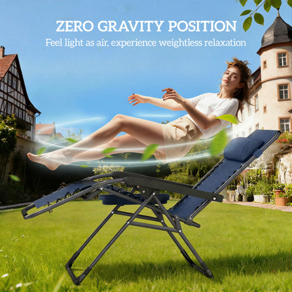 Chaises longues zéro gravité pliantes ensemble de 2