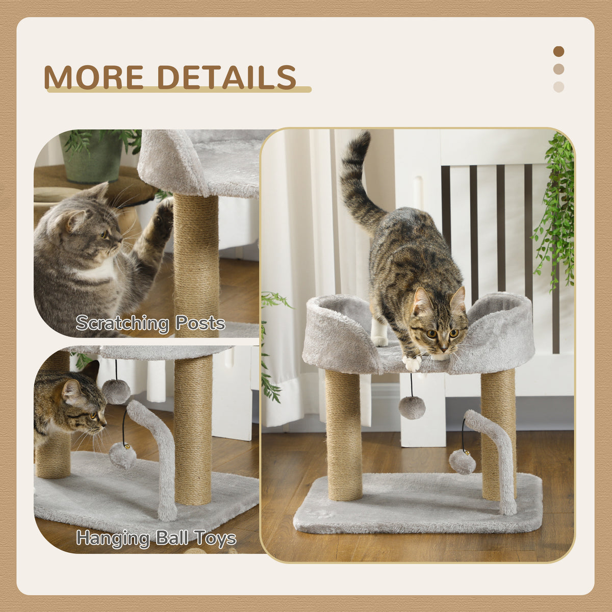 Arbre à chat compact avec griffoirs en jute