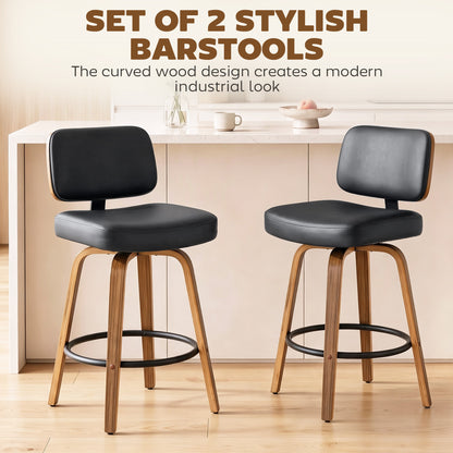 Tabourets de bar pivotants modernes en similicuir — Lot de 2