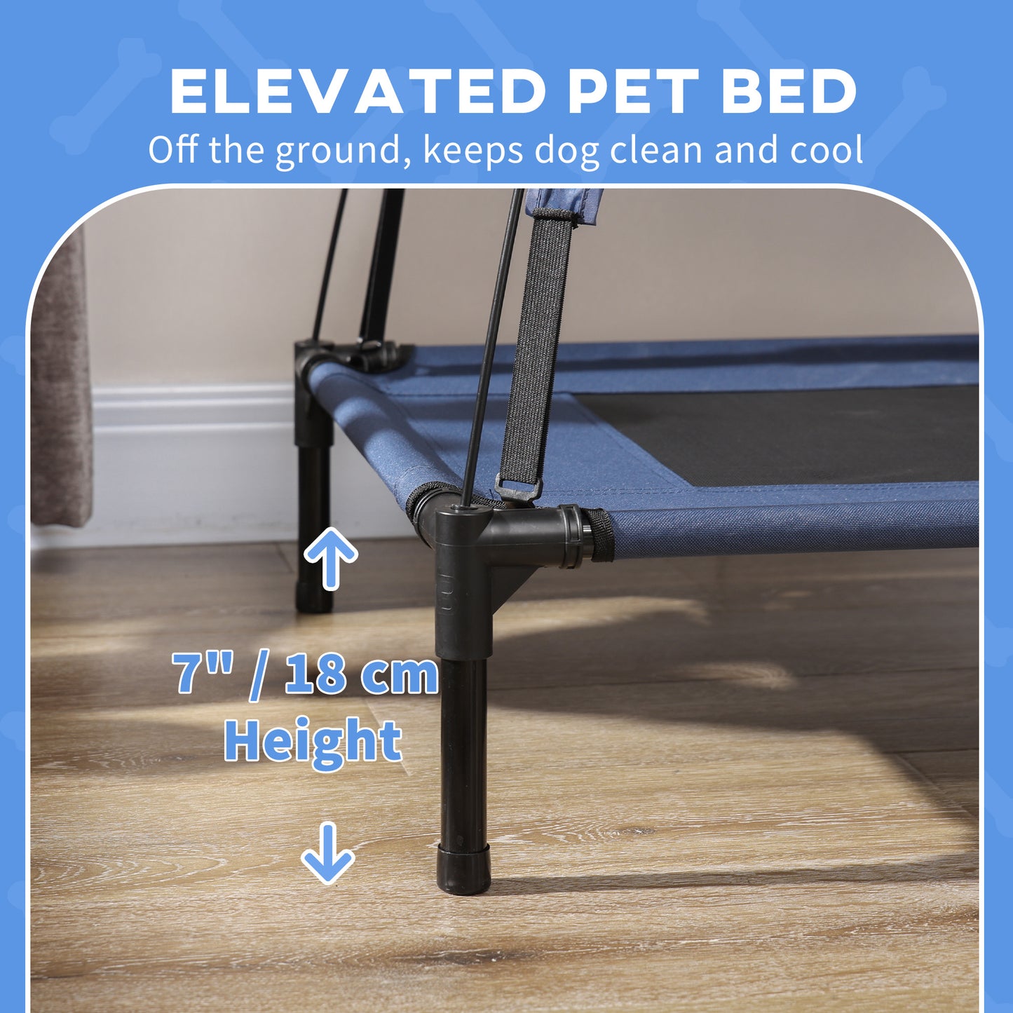 Lit surélevé pour chien avec auvent — moyen