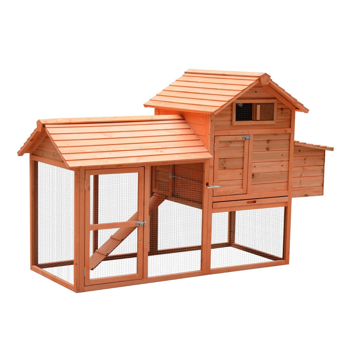 Poulailler en bois avec enclos et pondoir pour poules