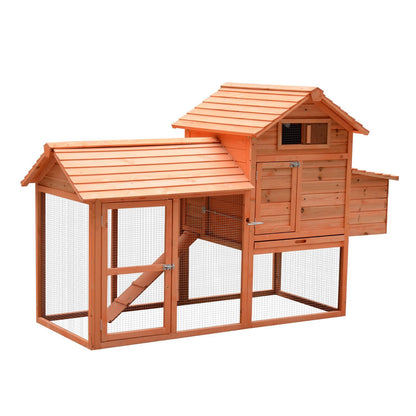 Poulailler en bois avec enclos et pondoir pour poules
