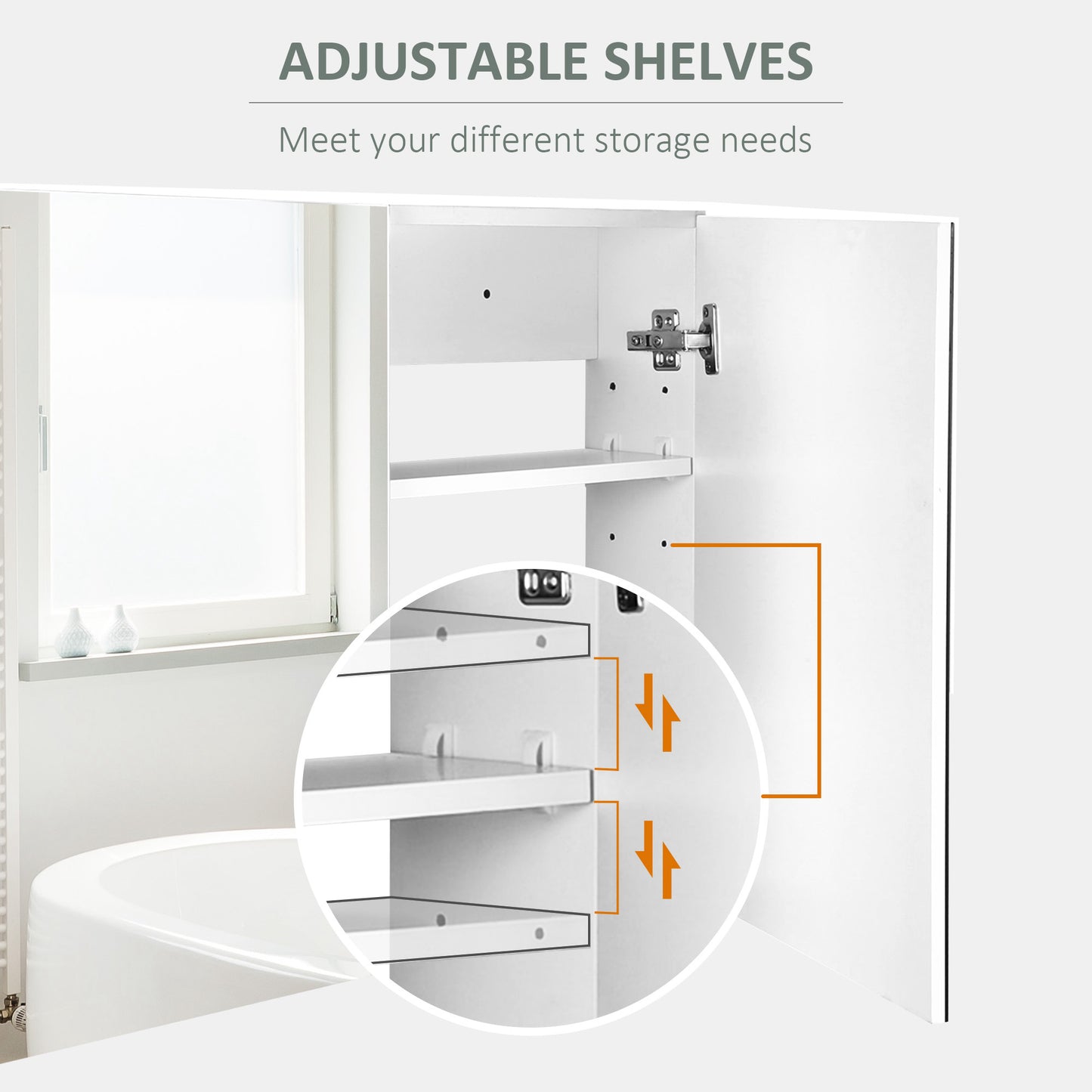 Armoire murale salle de bain miroir double portes