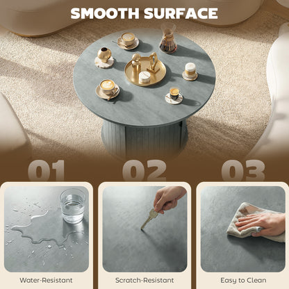 Table basse ronde rangement caché 80 cm