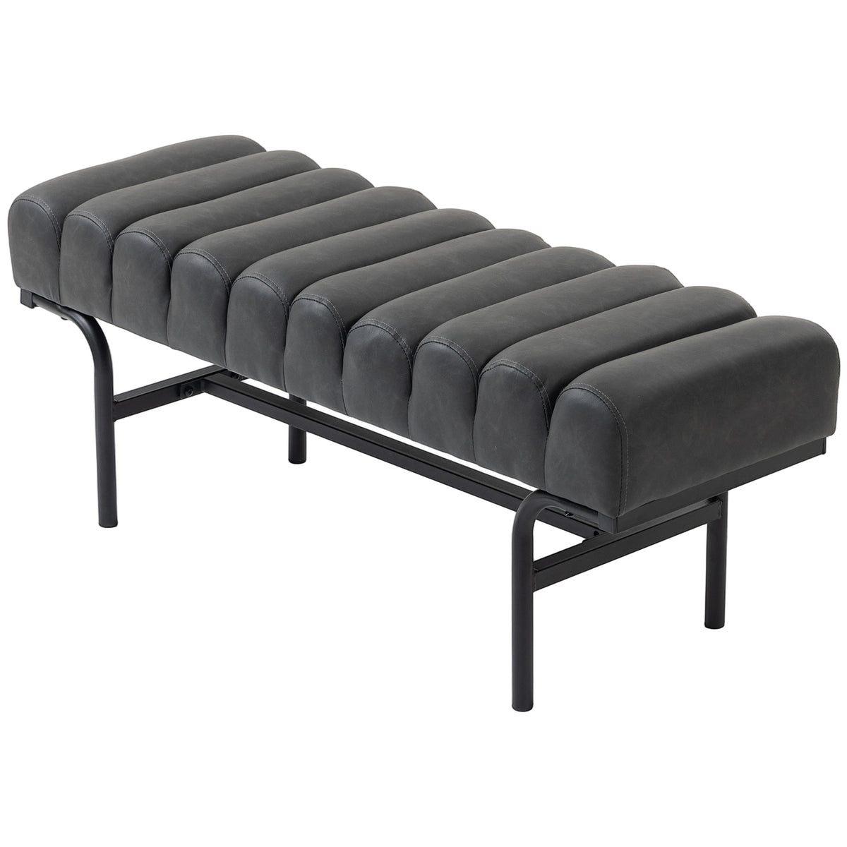 Banc de lit cylindrique en similicuir