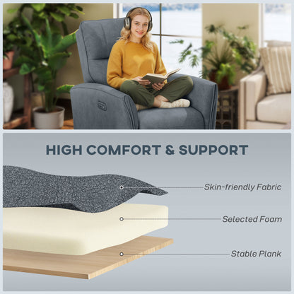 Fauteuil inclinable électrique en tissu simili-cuir