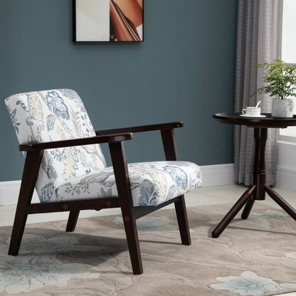 Fauteuil d'appoint moderne rétro en tissu avec accoudoirs